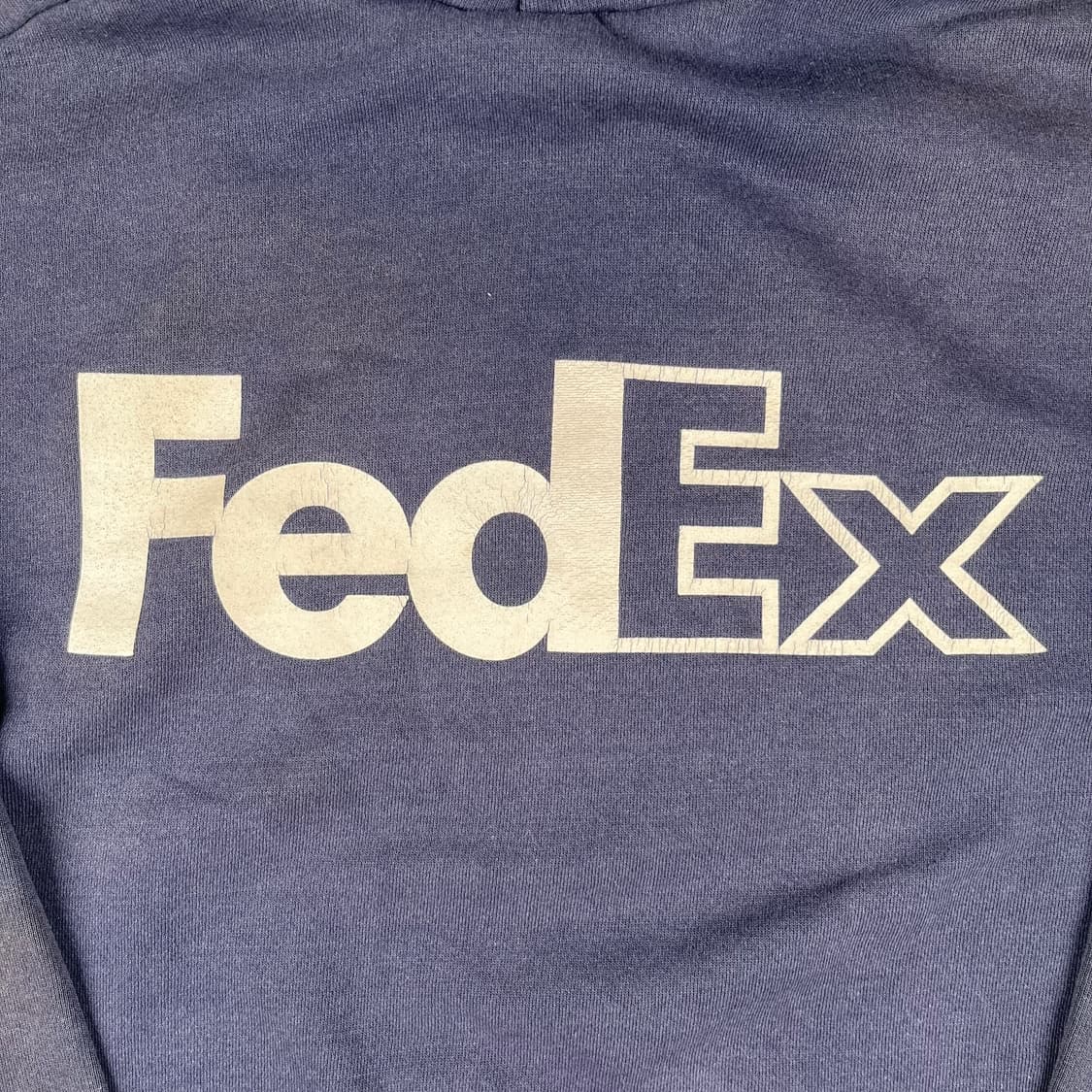 빈티지 FedEx Thrashed Ghost Pocket 후드 네이비 상품이미지5