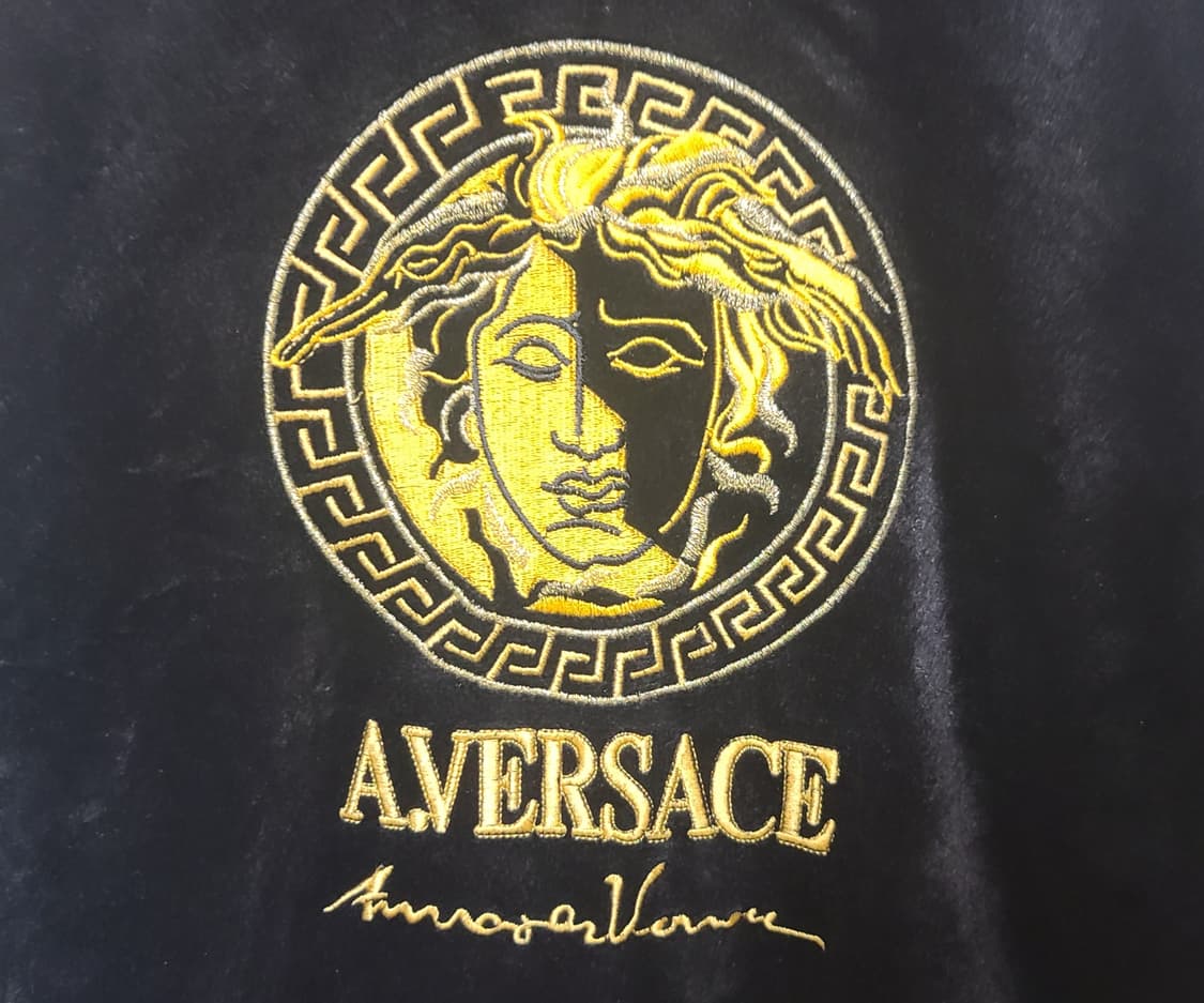 알프레도 베르사체 90s 금장 빅로고 벨벳 트랙탑 상품이미지7