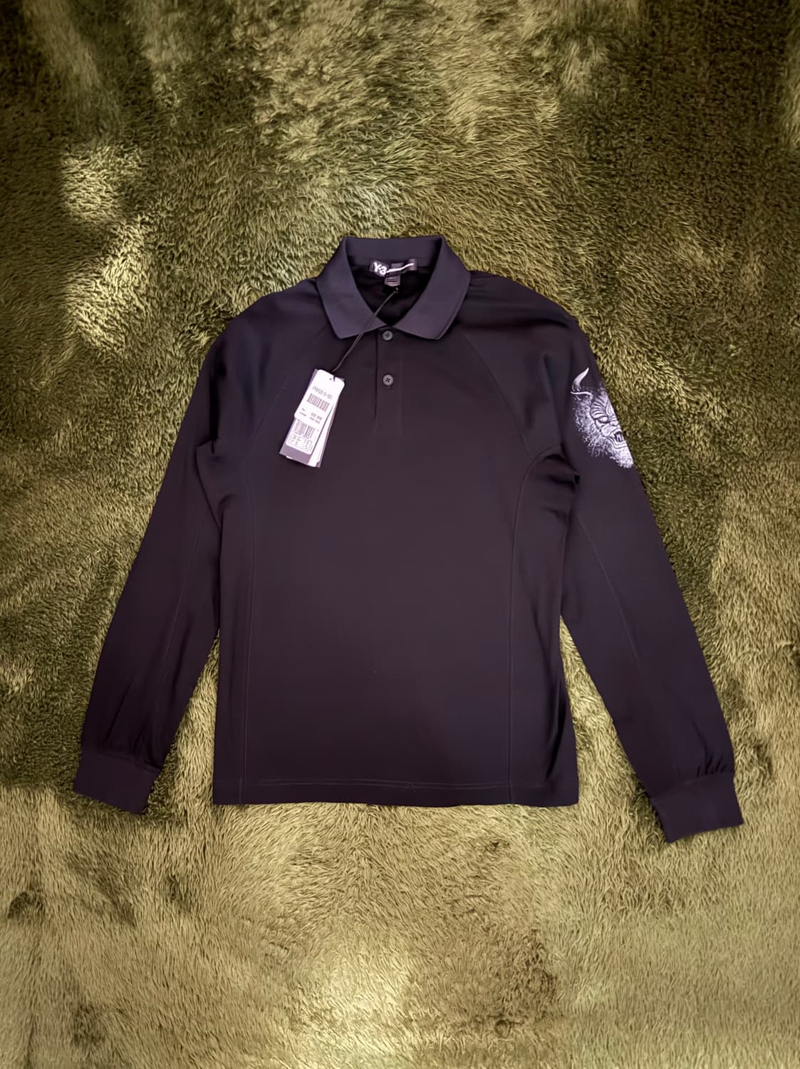 Y-3 요지 야마모토 뉴질랜드 올블랙스 폴로 롱슬리브 블랙 상품이미지1