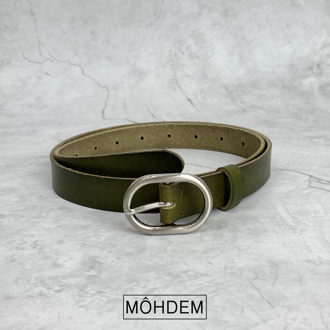 [Unisex] 말차라테 천연가죽 미니멀 벨트 상품이미지10