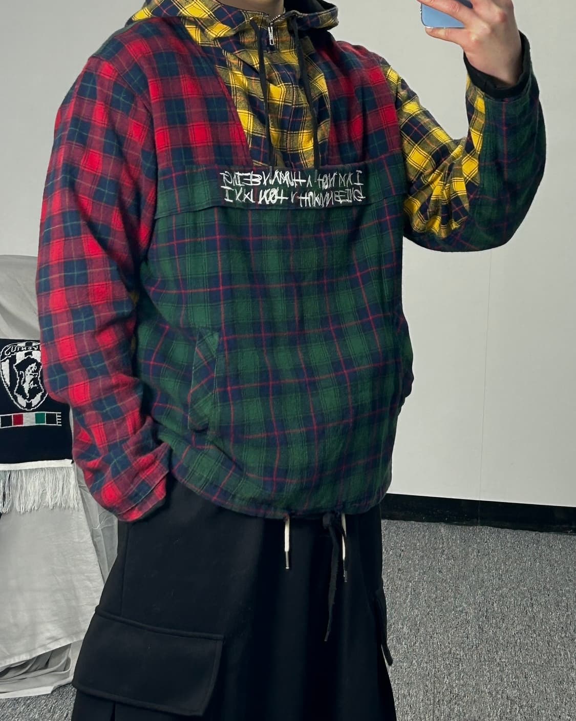 아임낫어휴먼비잉 멀티 컬러 체크 아노락  상품이미지2