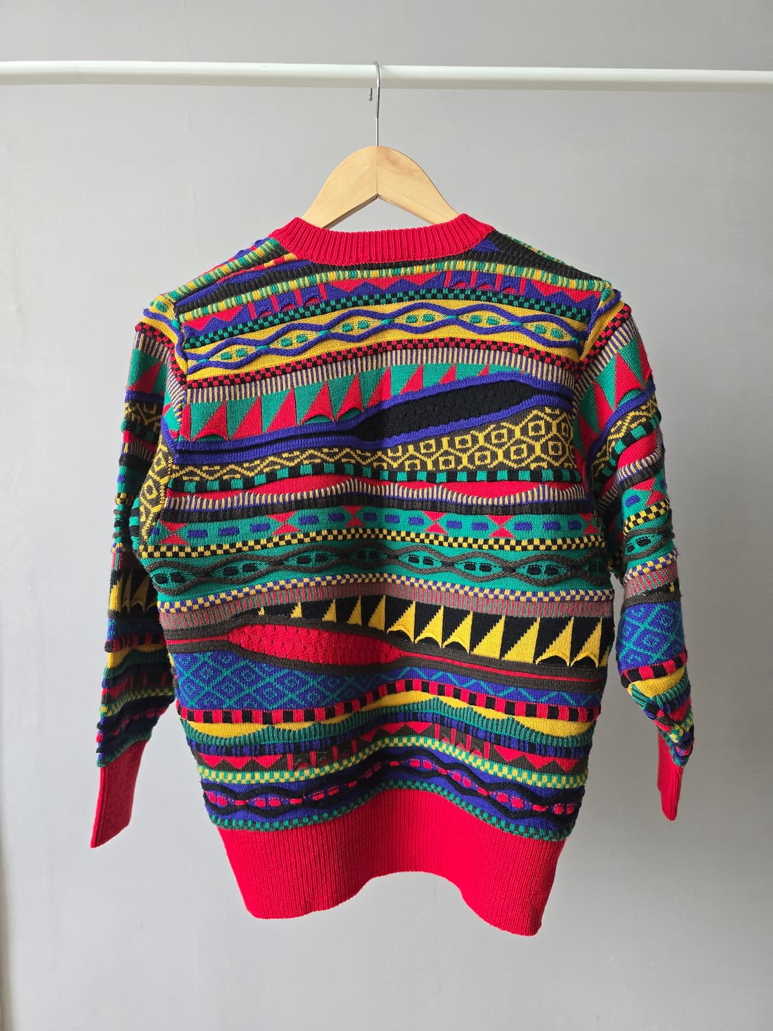 재팬 빈티지 쿠지 스타일 3D 패턴 니트 가디건 상품이미지2