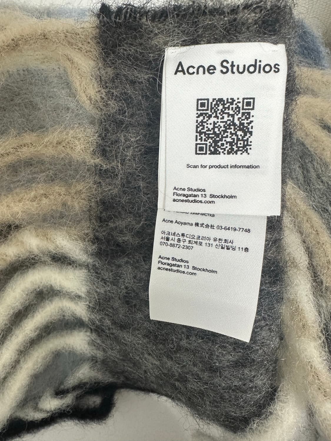 아크네스튜디오 머플러 체크 머플러 블루베이지 상품이미지2