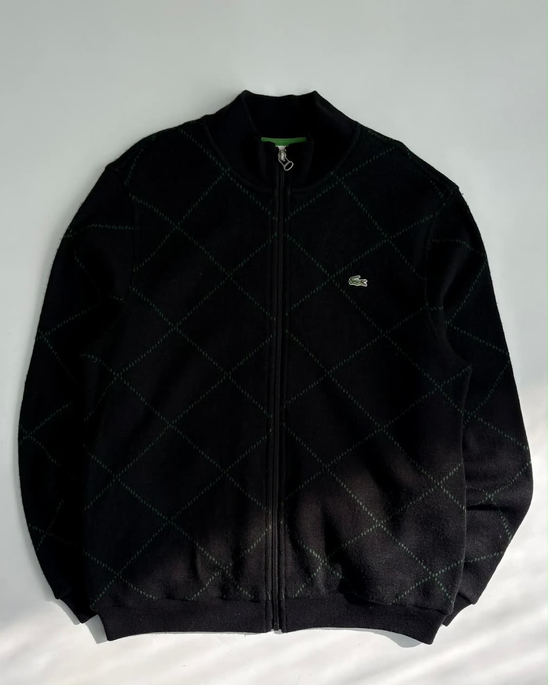 [100] 라코스테 아가일 집업 울 니트 가디건 상품이미지1