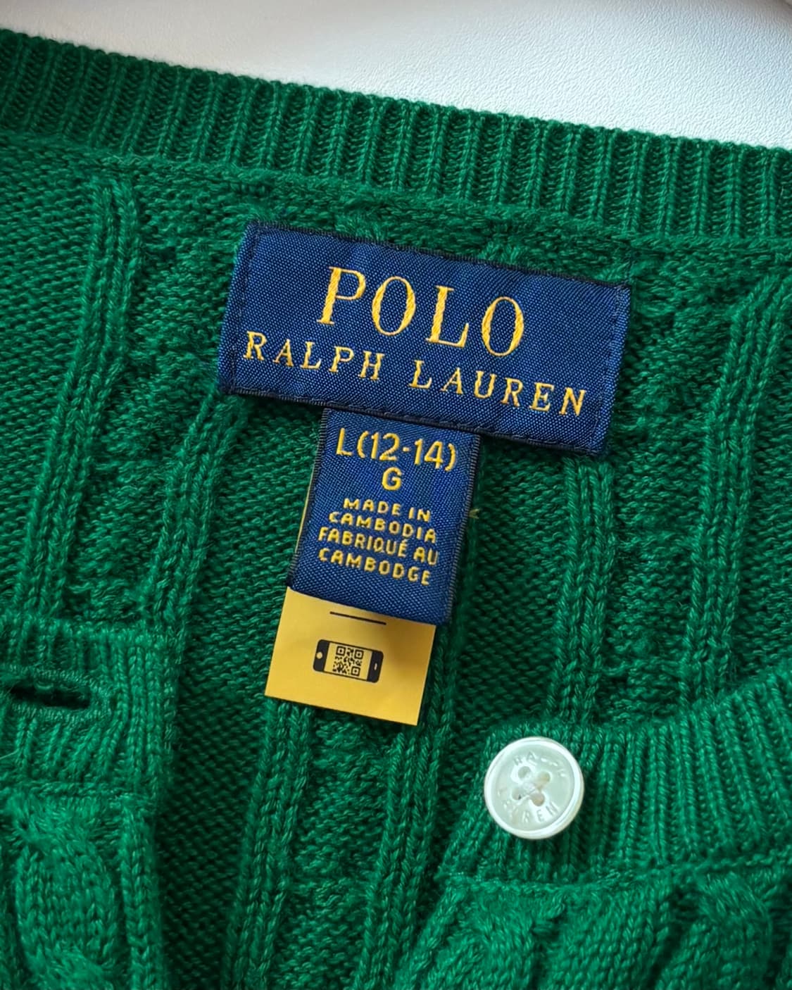 Polo 폴로 랄프로렌 QR라벨 베어로고 걸즈 가디건 상품이미지3