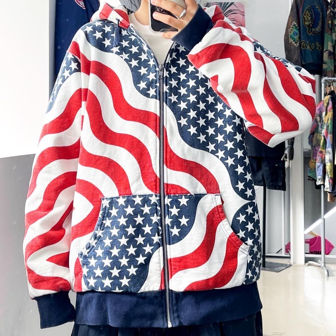 슈프림 14FW 3M 리플렉티브 성조기 써멀 후드집업 상품이미지10