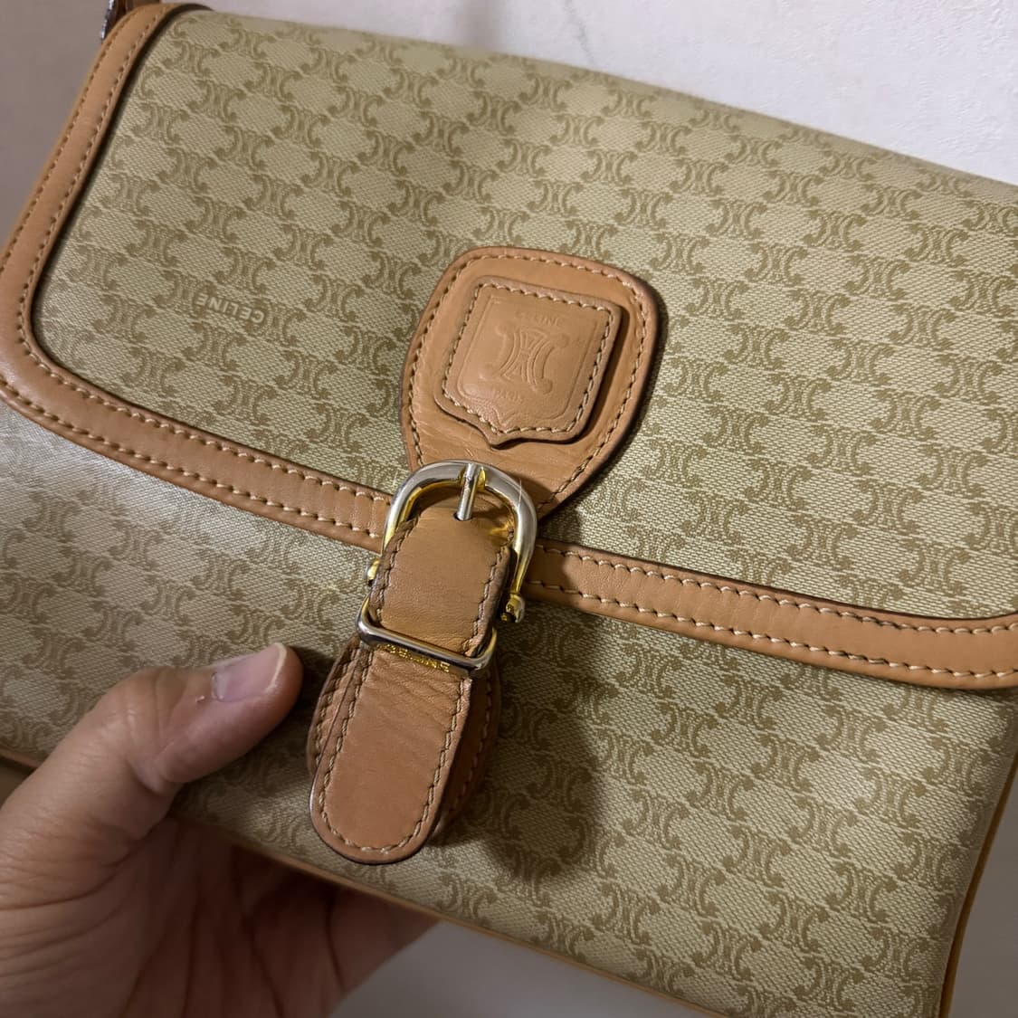 빈티지 셀린느 스퀘어 트리오페 크로스백 상품이미지9