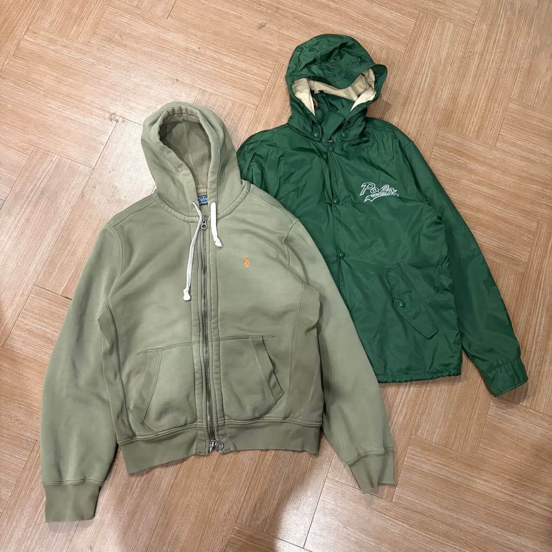 폴로 랄프로렌 후드 플리스 라이닝 그린 윈드브레이커 코치 자켓 상품이미지10