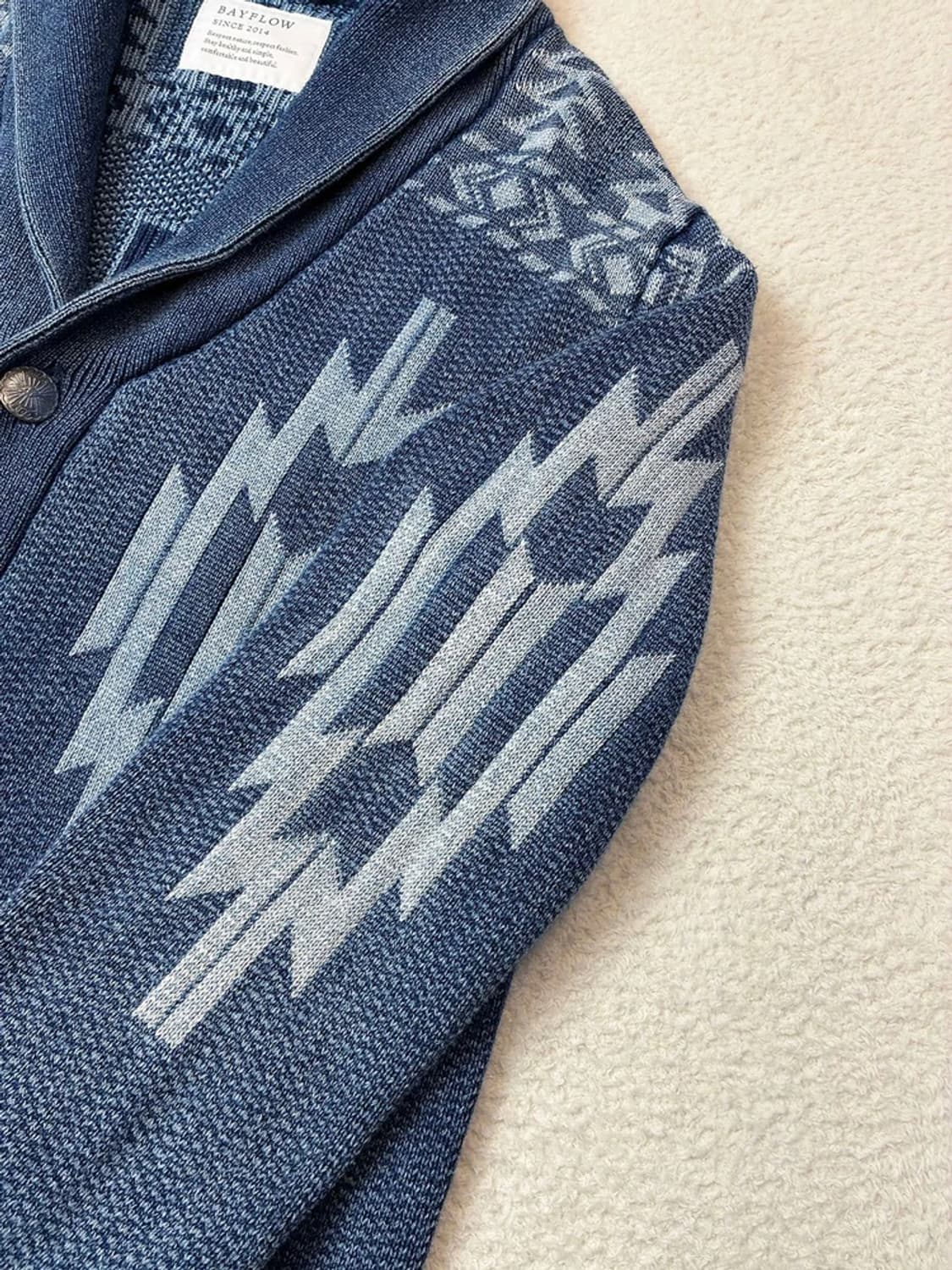 베이플로우 가먼트워싱 나바호 숄카라 니트 가디건 PN6089 상품이미지5