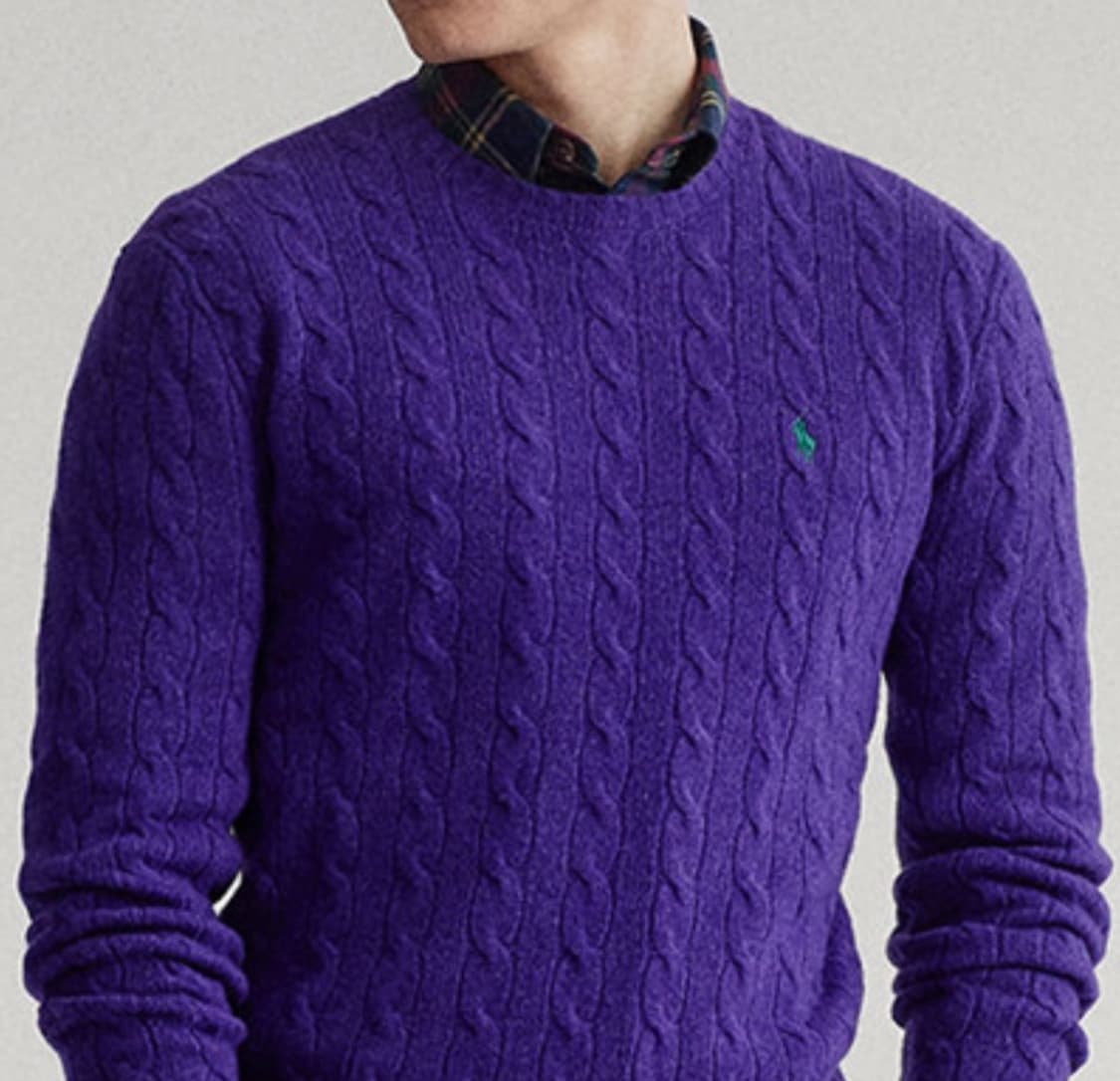 폴로 랄프로렌 울 캐시미어 케이블니트 스웨터 L 남여공용 상품이미지9