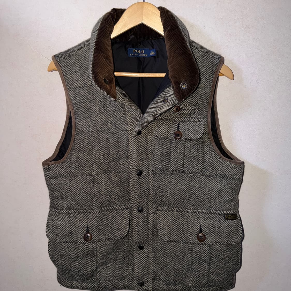 폴로 랄프로렌 헤링본 울 패딩 베스트 M (남성 100정도) 상품이미지1