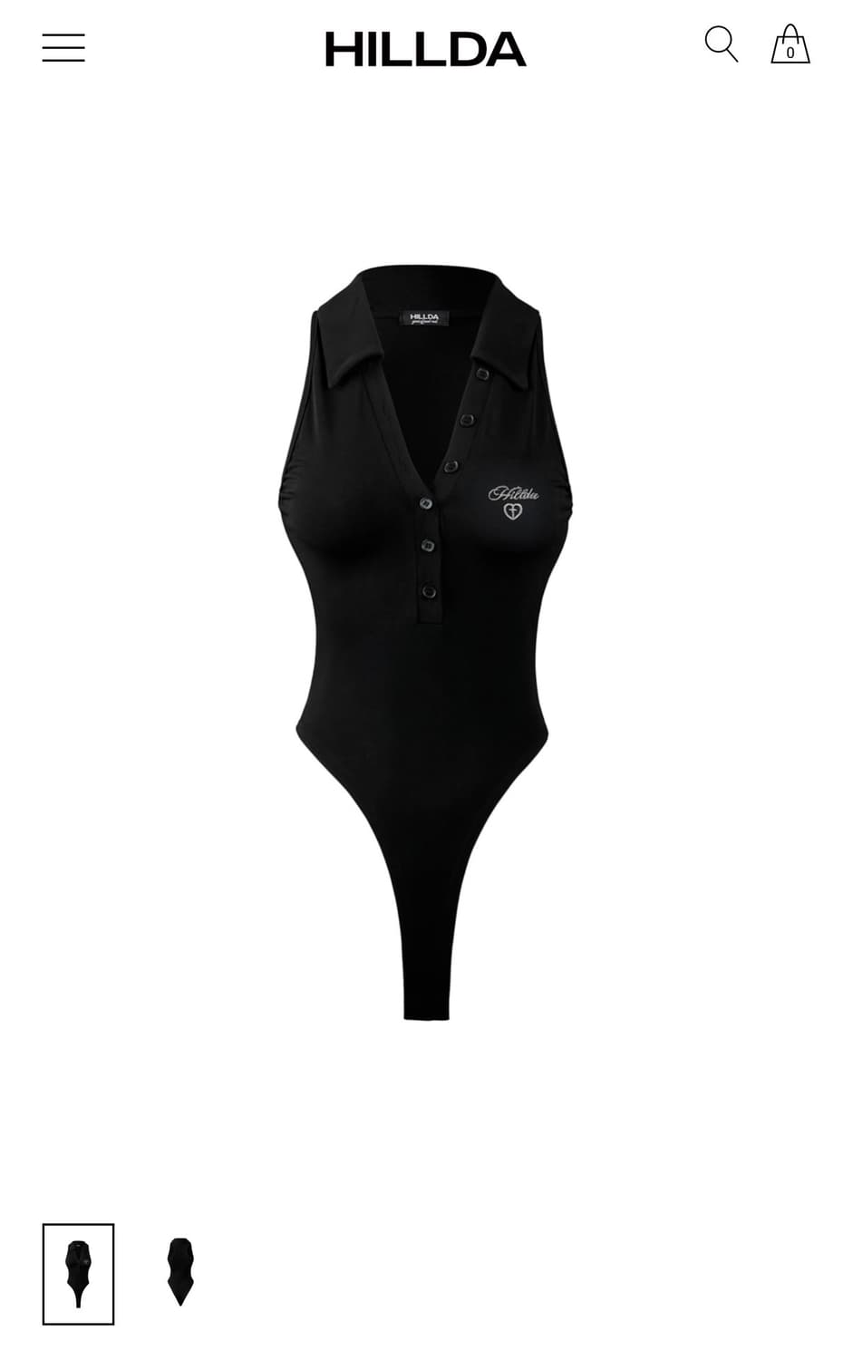 힐다 Emo Collar Bodysuit [Black] 상품이미지1