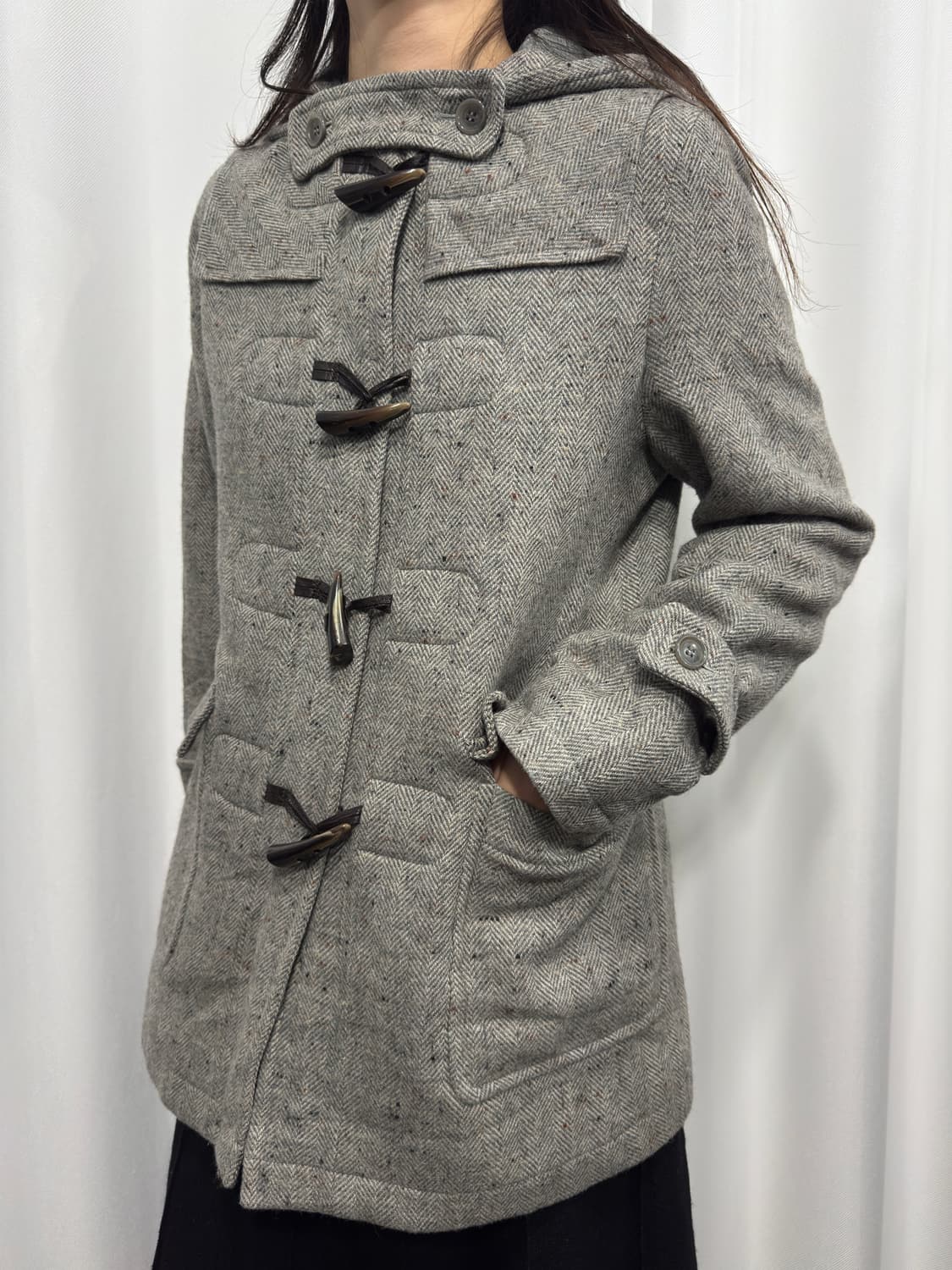 via roma wool duffle hood coat 상품이미지5