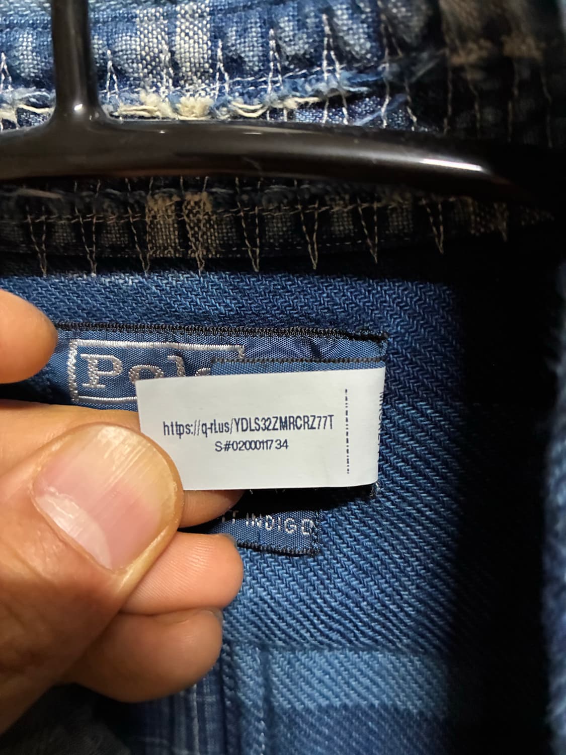 [새상품] 폴로랄프로렌 클래식핏 인디고 패치워크 워크셔츠 100/L 상품이미지5