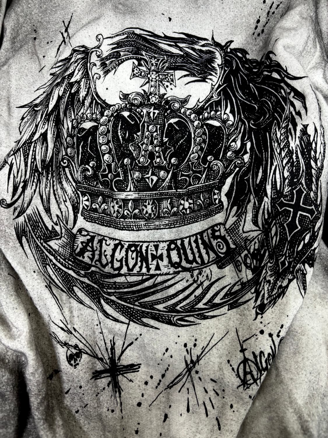 00’s Rare Punk algonquins Logo Print Dir 상품이미지2