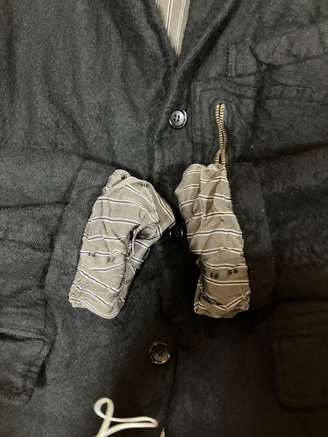 꼼데가르송 옴므 ad2005 축융 울 지퍼 자켓 상품이미지4