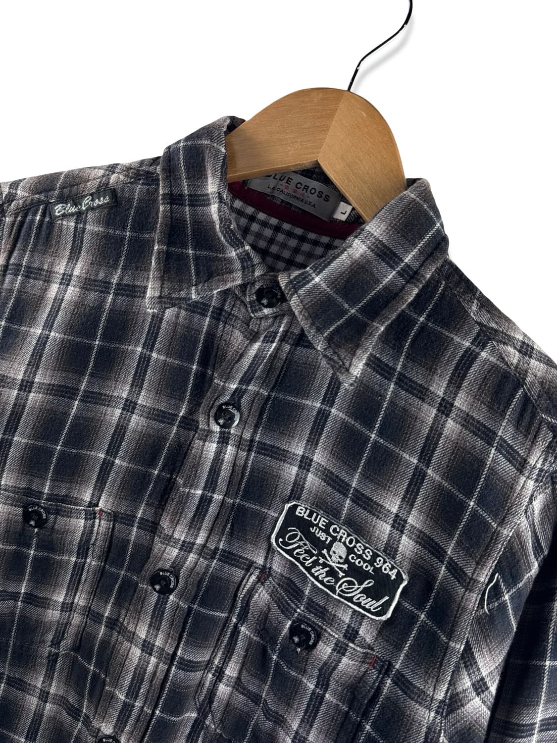 JPN 스컬패치 체크 셔츠2698 상품이미지3