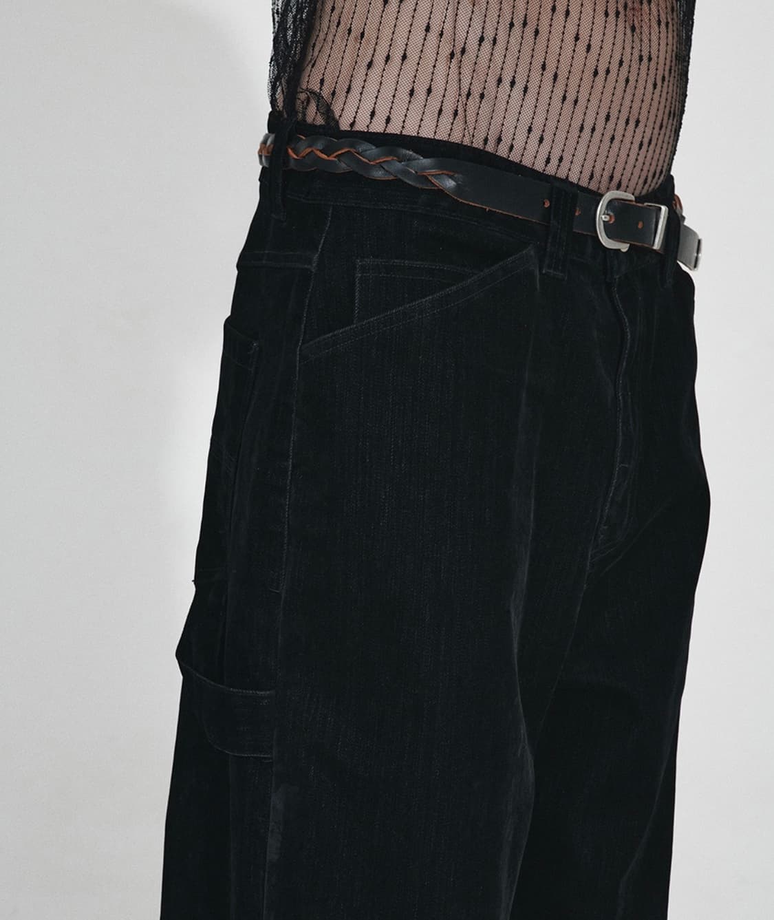 호이테 스퀘어 벨벳 데님 블랙 상품이미지3