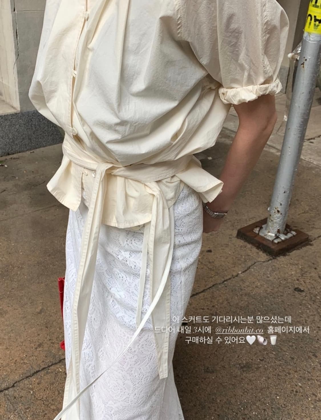 리본빛 Mira 레이스 랩 스커트 상품이미지6