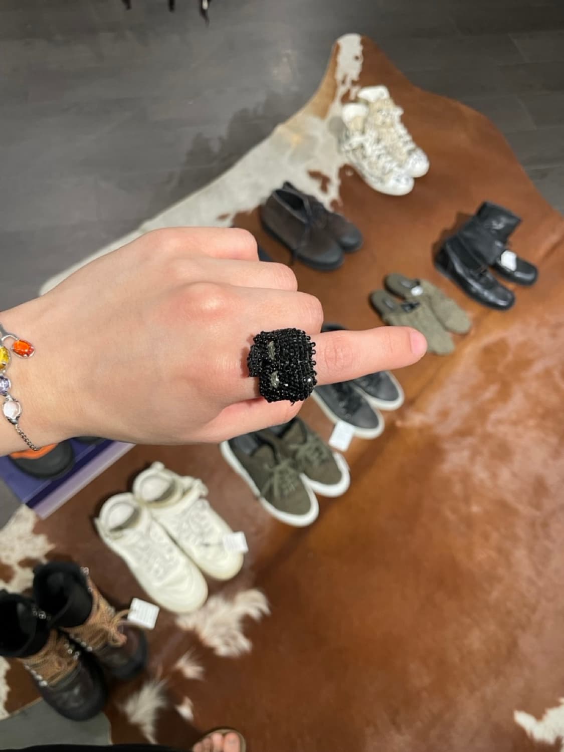 언더커버 스컬 비즈 반지 상품이미지1