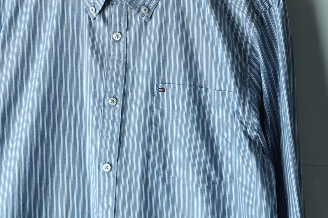 (L-XL) 타미힐피거 셔츠 남방 블루 스트라이프 아메카지-H32713 상품이미지5