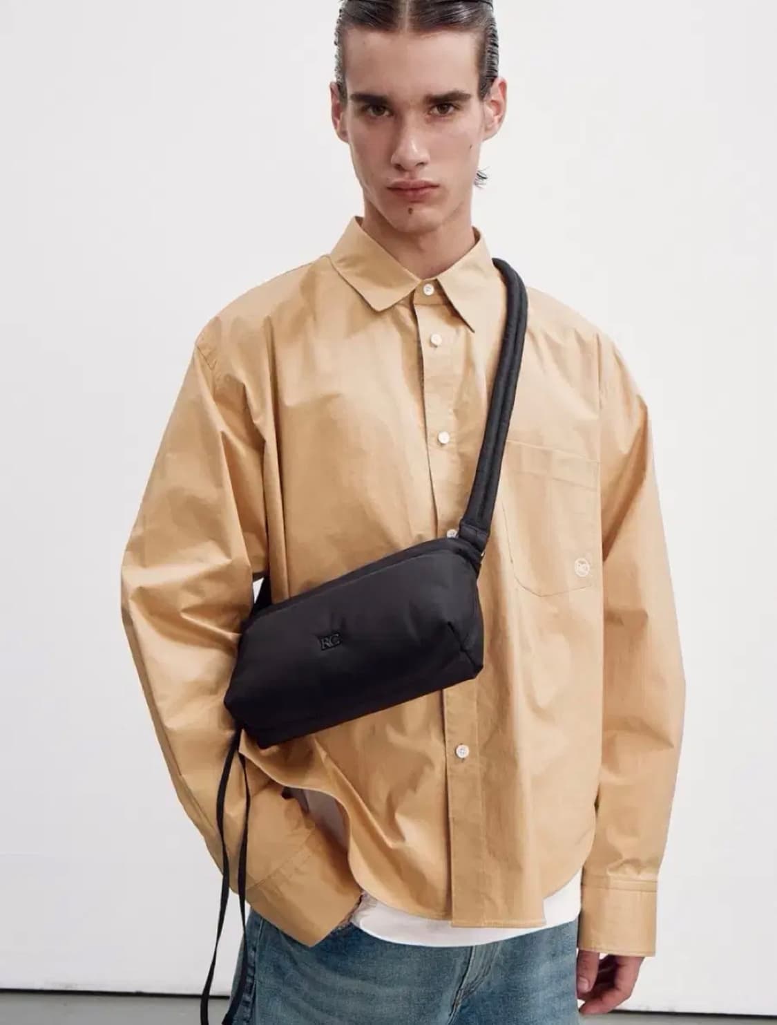 [할인] 렉토 23FW 데이비드 오버사이즈 코튼셔츠 베이지 상품이미지1