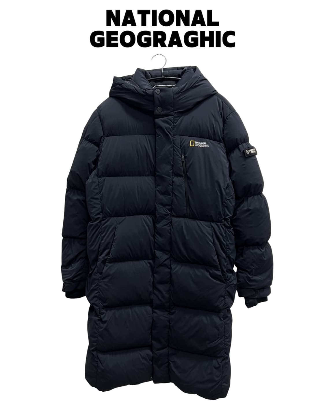 내셔널지오그래픽 키즈/우먼스 구스다운 롱 패딩 자켓 블랙 상품이미지1