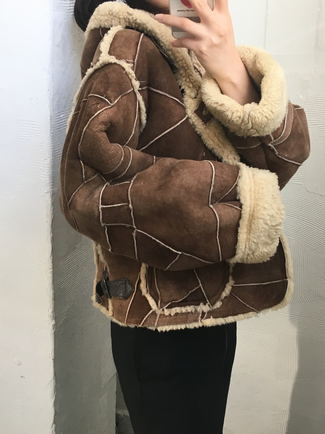 Hysteric Glamour 히스테릭글래머 브라운 패치워크 무스탕 상품이미지1