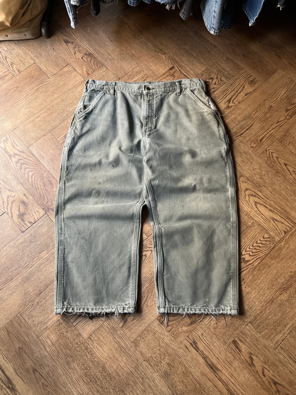 [40]칼하트 USA 빅사이즈 스케이터 모스그린 라이닝 워크팬츠 상품이미지2