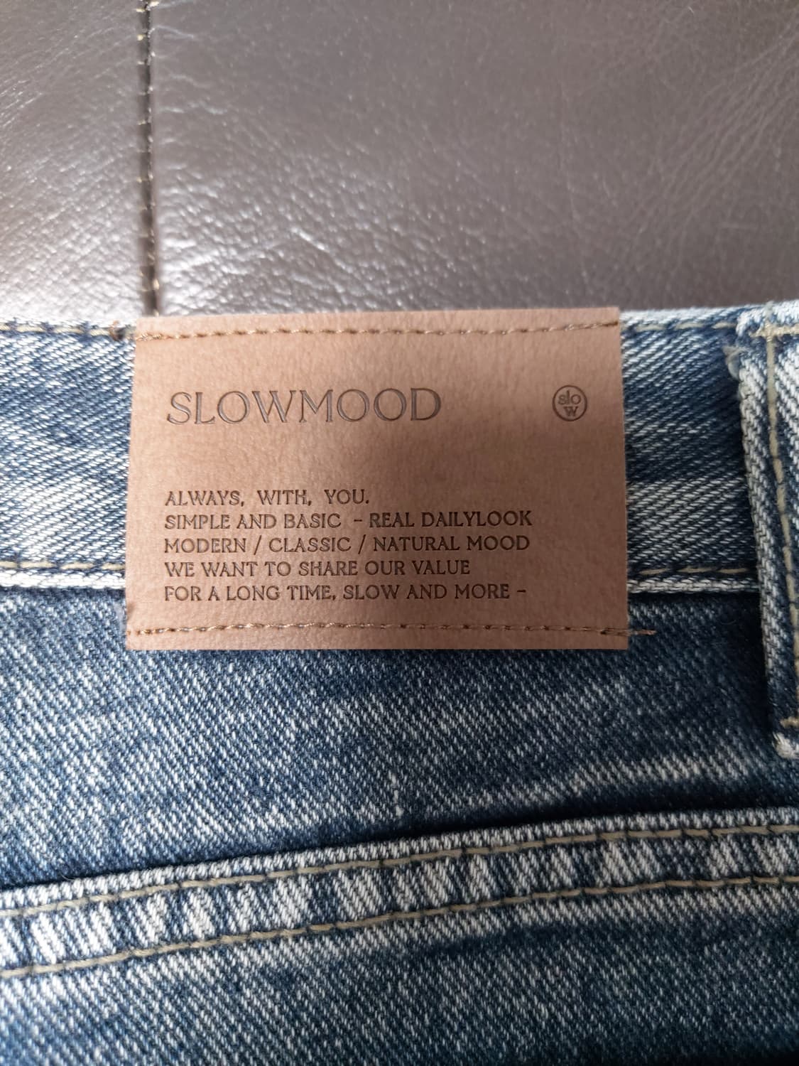 슬로우무드(SLOWMOOD) 여성 워싱 와이드 데님팬츠(S) 상품이미지3