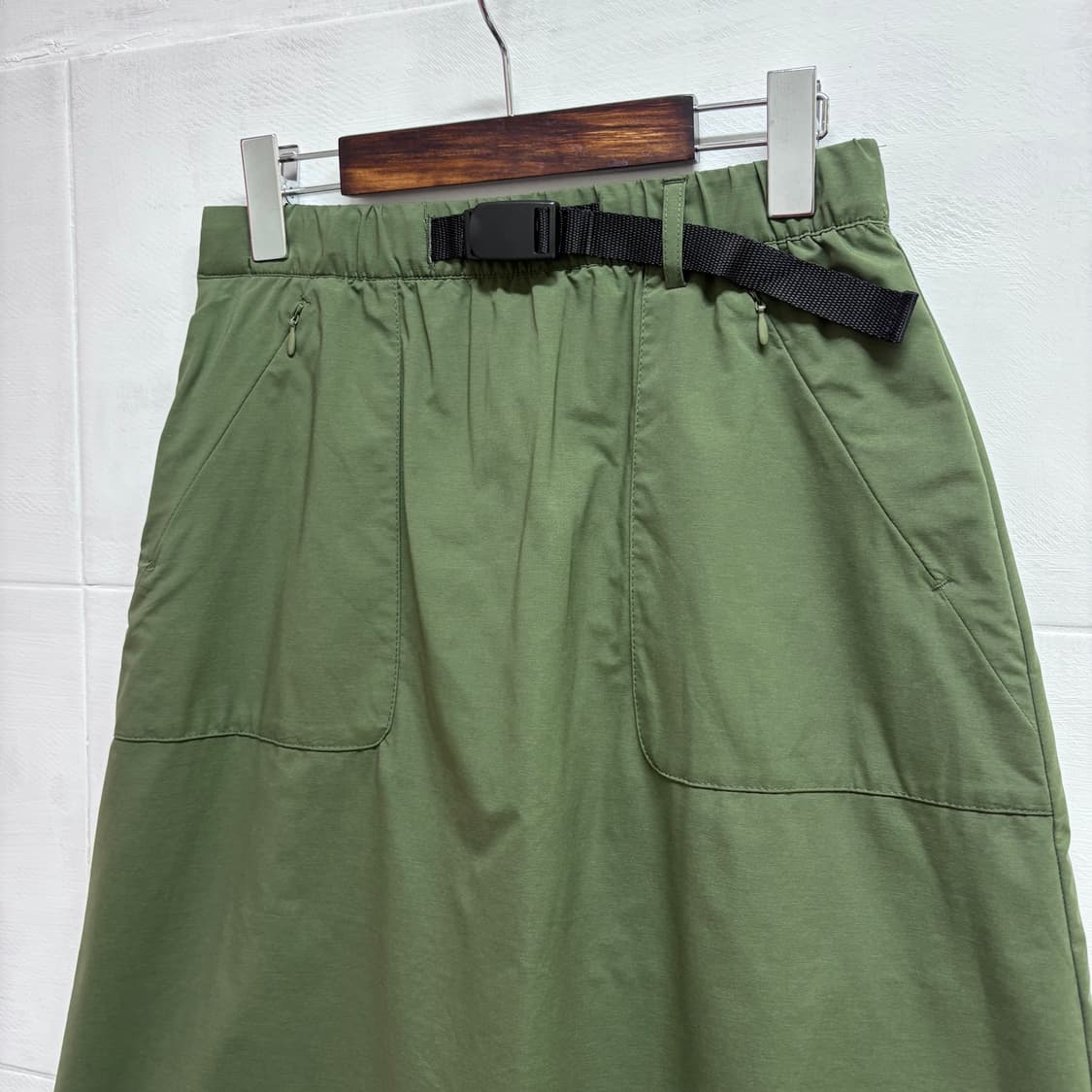 카키 바스락 solotex 스커트  상품이미지2