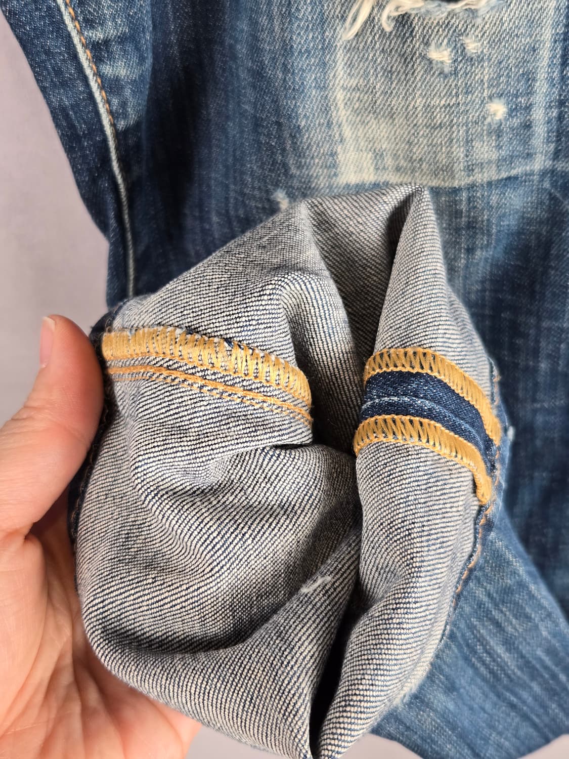 [무료배송]디스퀘어드2 남성 46 스판 레더탭 덧댐 워싱진 청바지 정품 상품이미지7