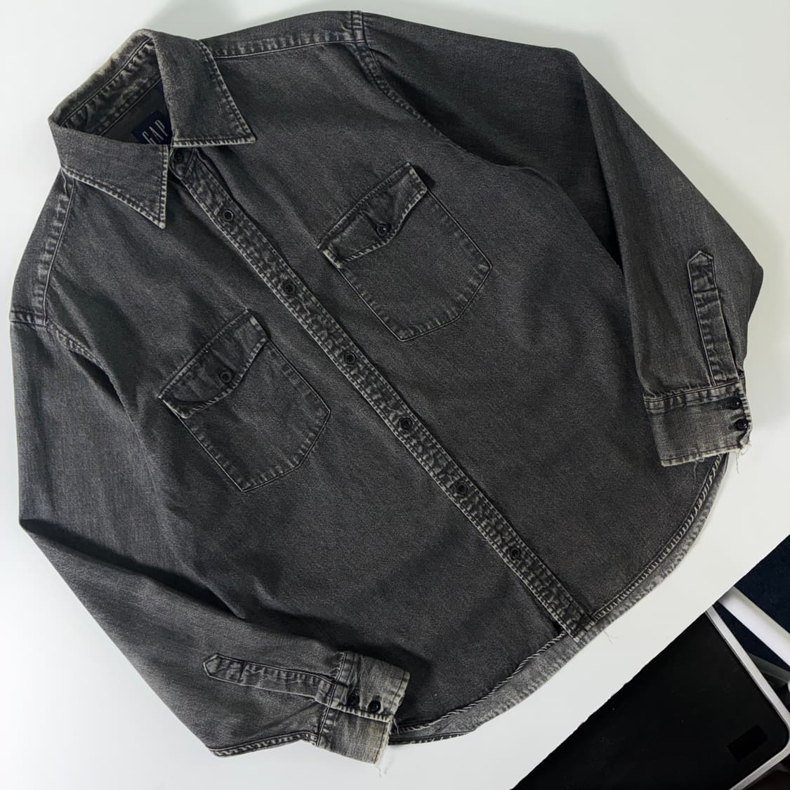 GAP 갭 00‘s 흑청 피그먼트 셔츠 상품이미지2