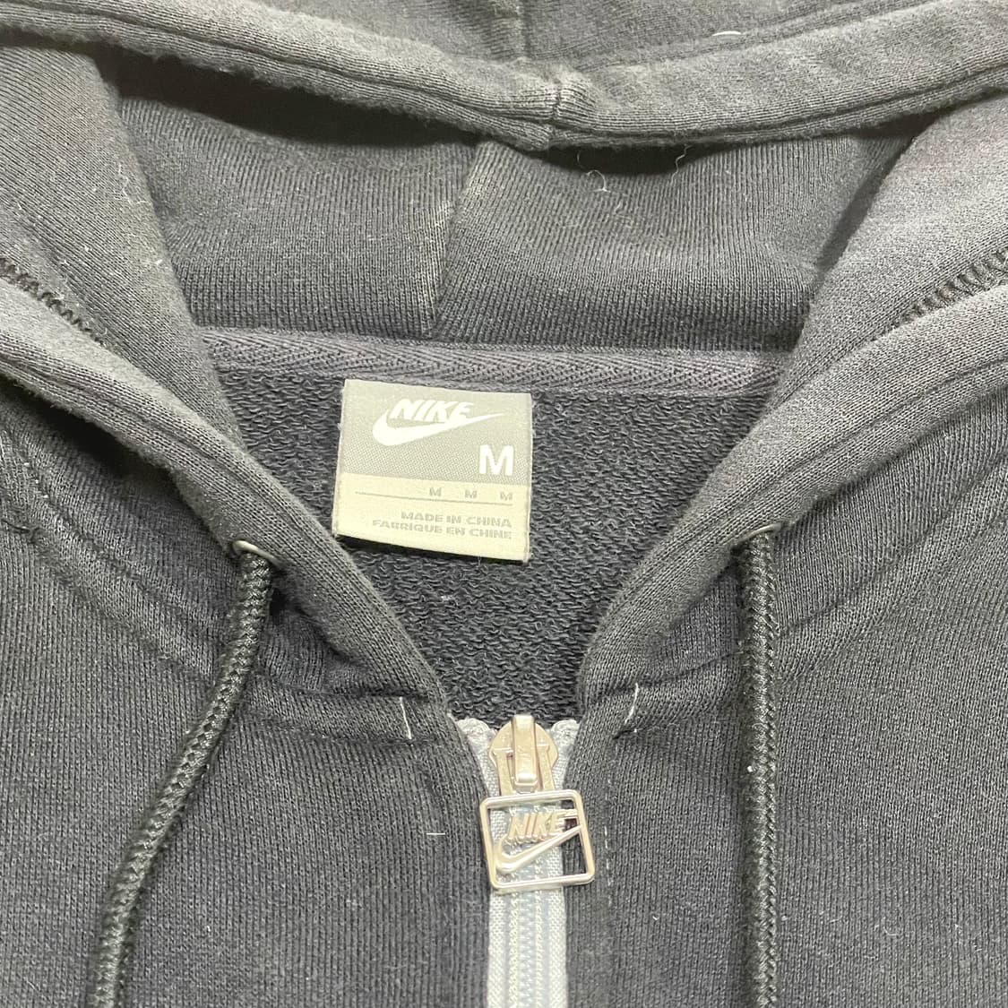 나이키 스펠로고 블랙 배색 그레이 후드집업 여성M 상품이미지4