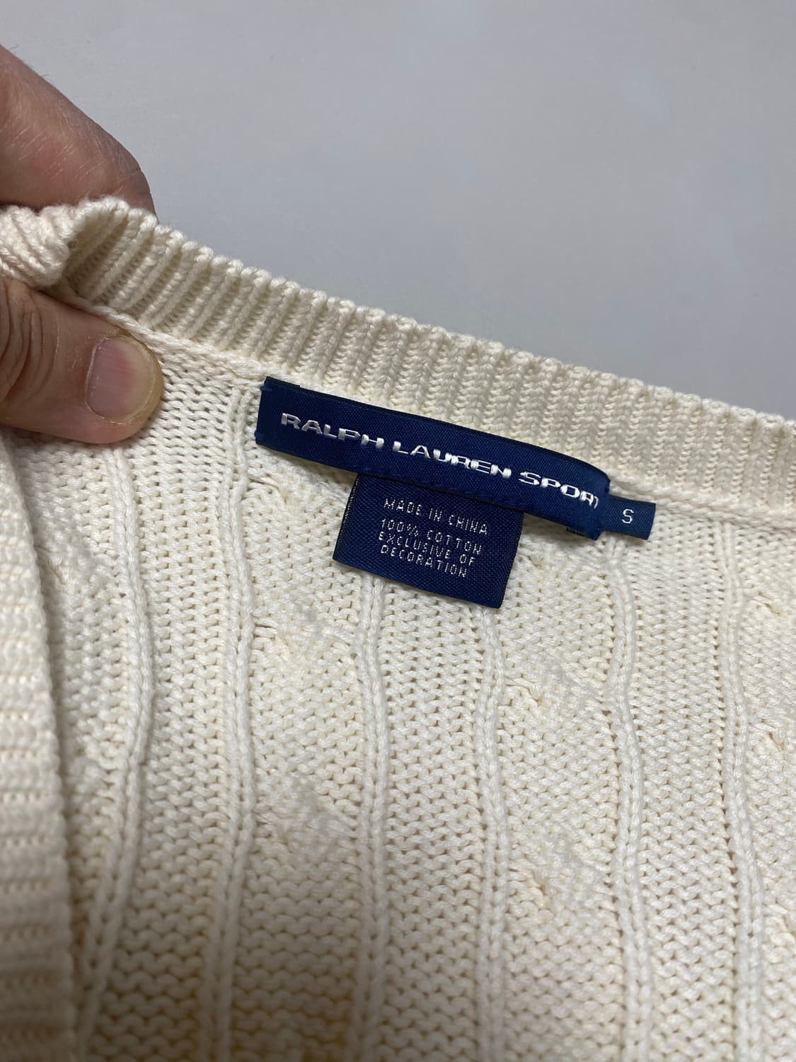폴로 랄프로렌 아이보리 케이블 가디건 S 상품이미지5