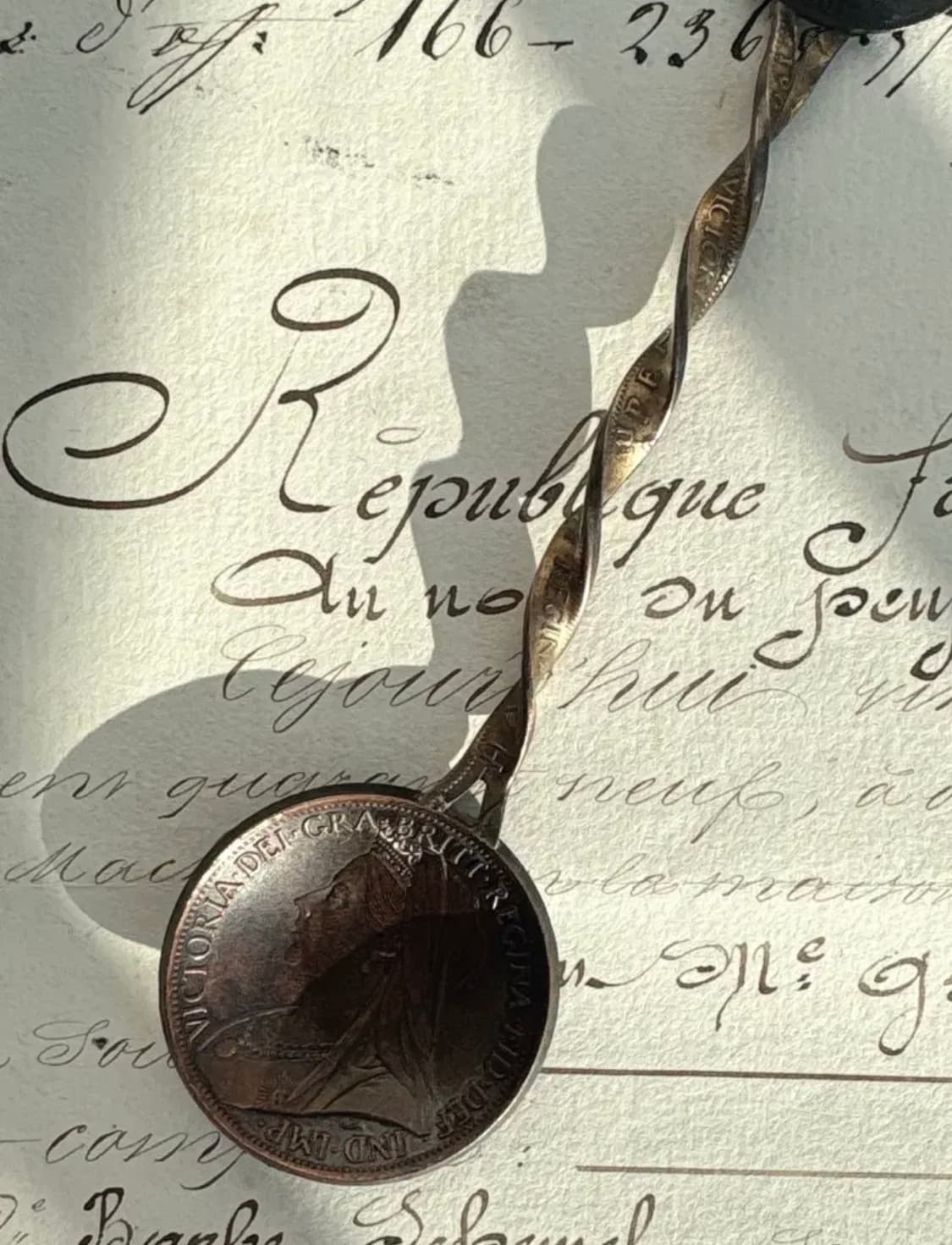 1901년 빅토리아여왕 1페니 코인 스푼 상품이미지3