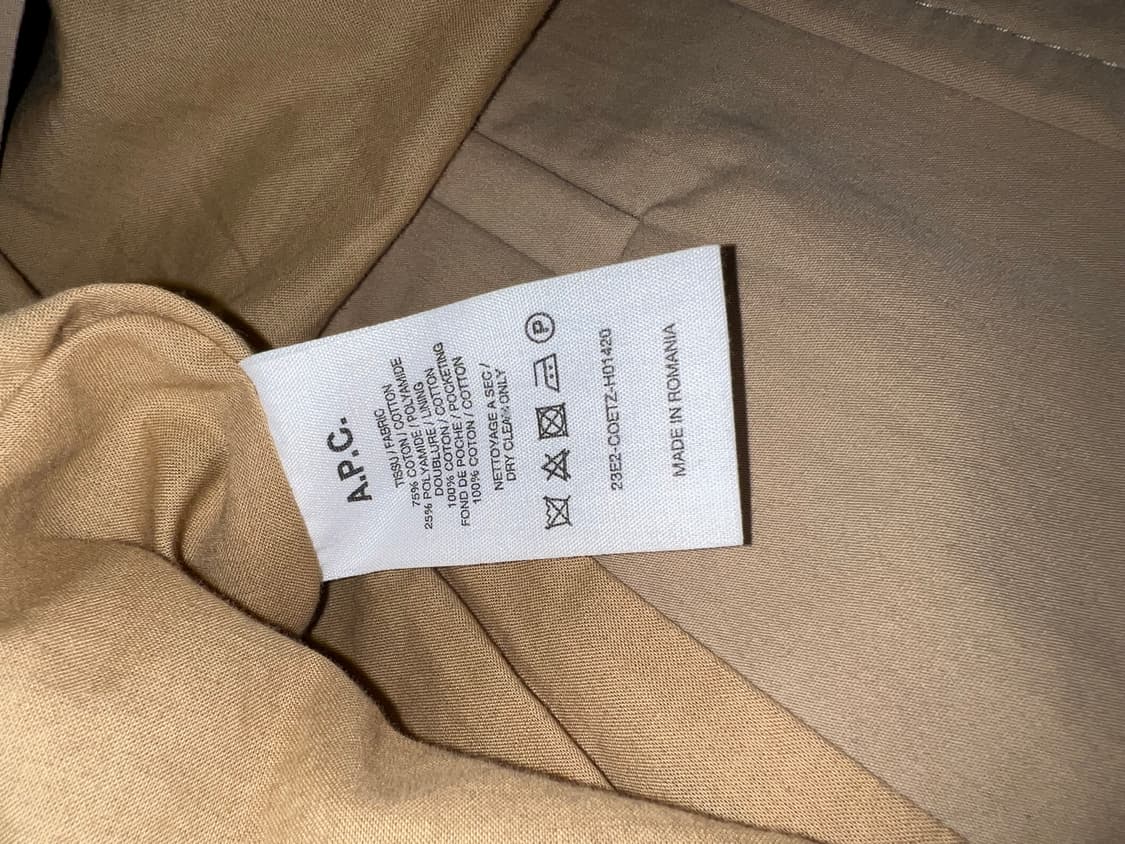 [급매]A.P.C. Beige Coat XL 상품이미지2