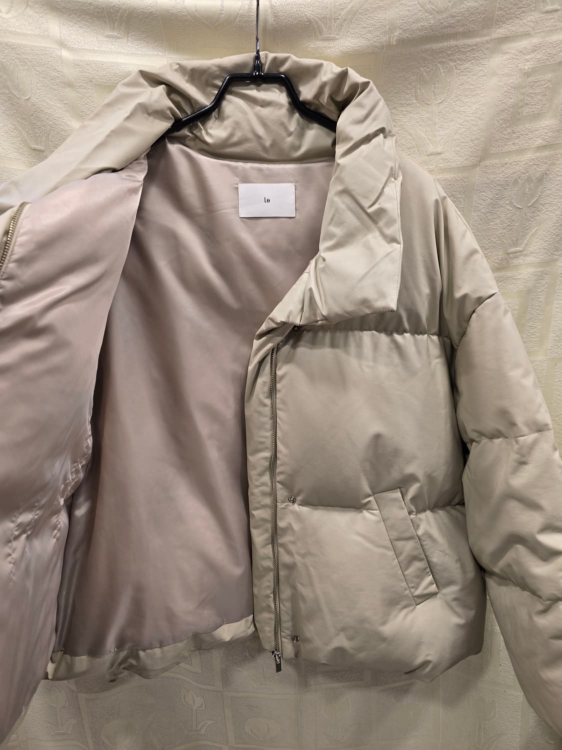 거의새거) 르 Le 아이보리 다운패딩 가죽점퍼 숏자켓 프리사이즈 상품이미지6