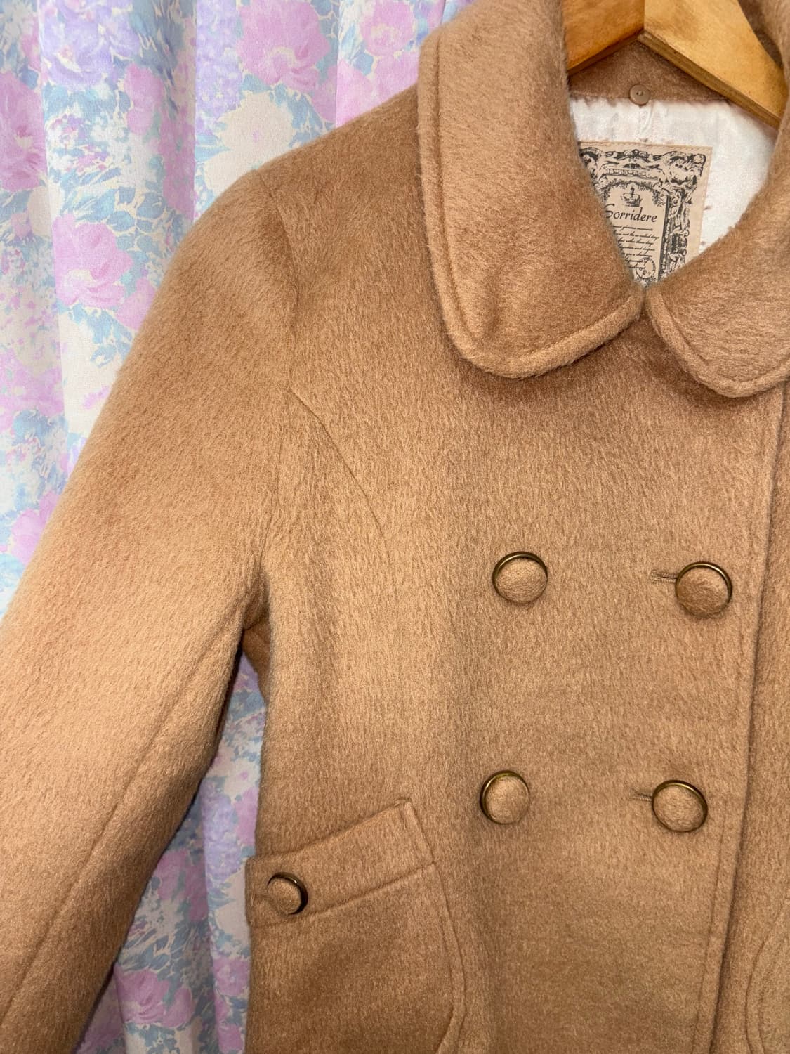 카멜 둥근 카라 숏 코트 상품이미지7