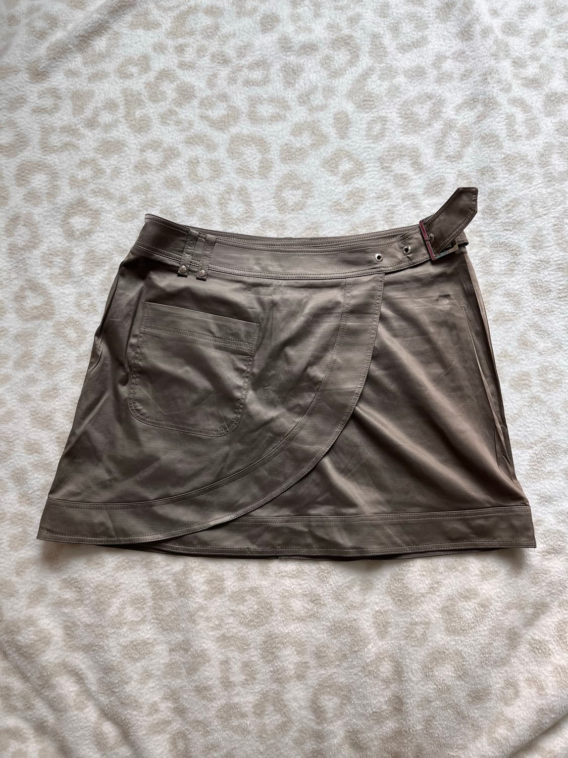 Khaki nylon wrap skirt 상품이미지1