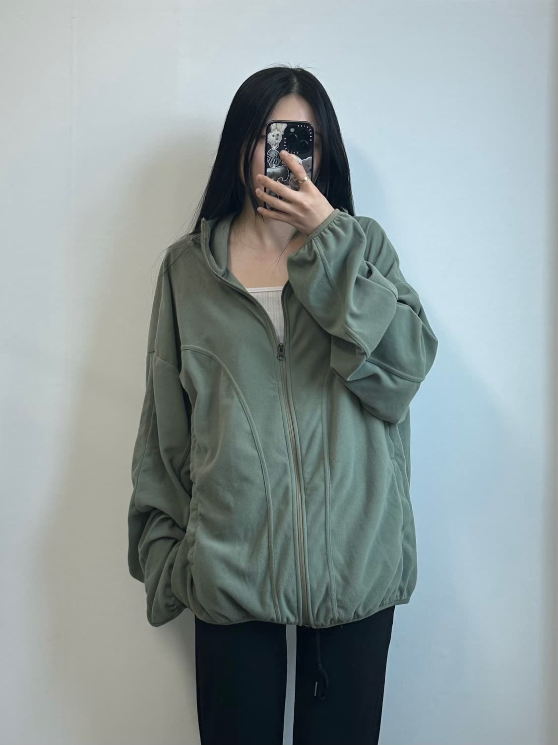 그레일즈 지오메트리 스플릿 플리스 후드집업 상품이미지1