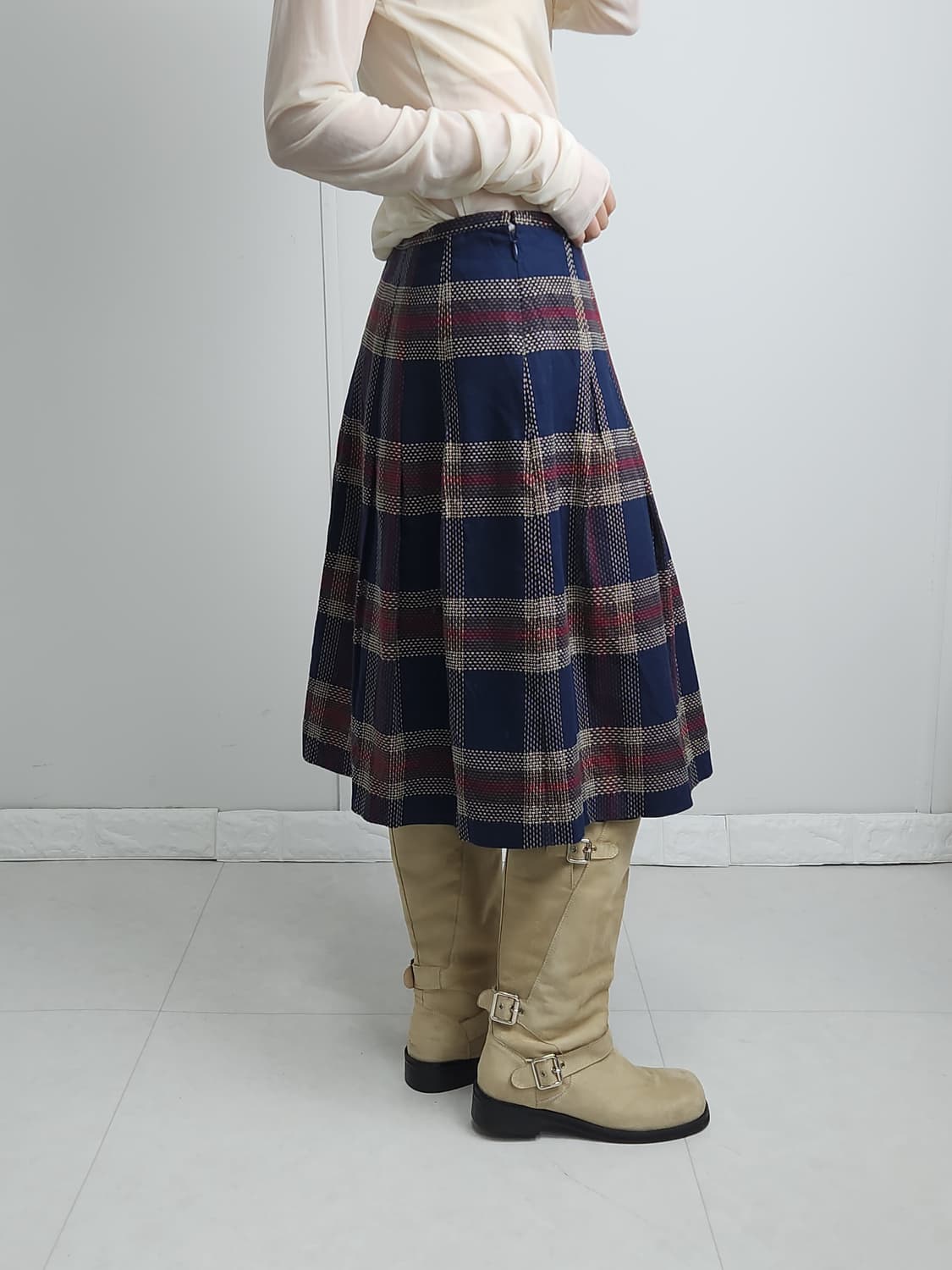 (yorkland)체크 플리츠 스커트 상품이미지4