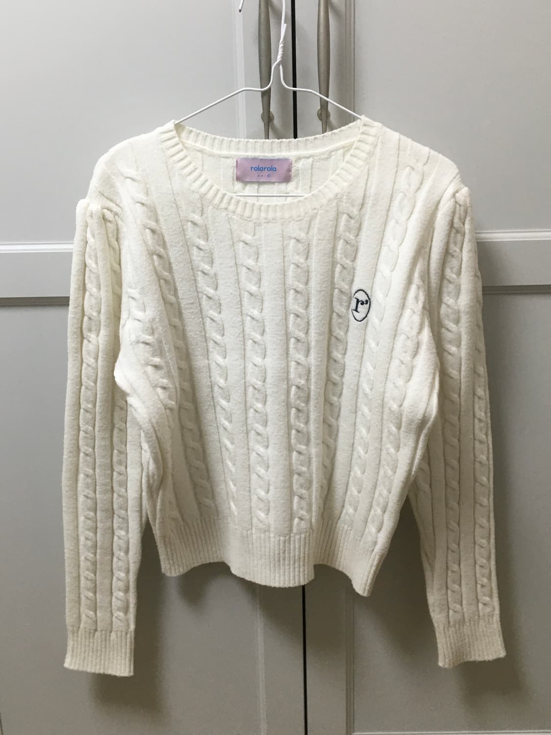 [로라로라] 케이블니트 화이트 상품이미지4