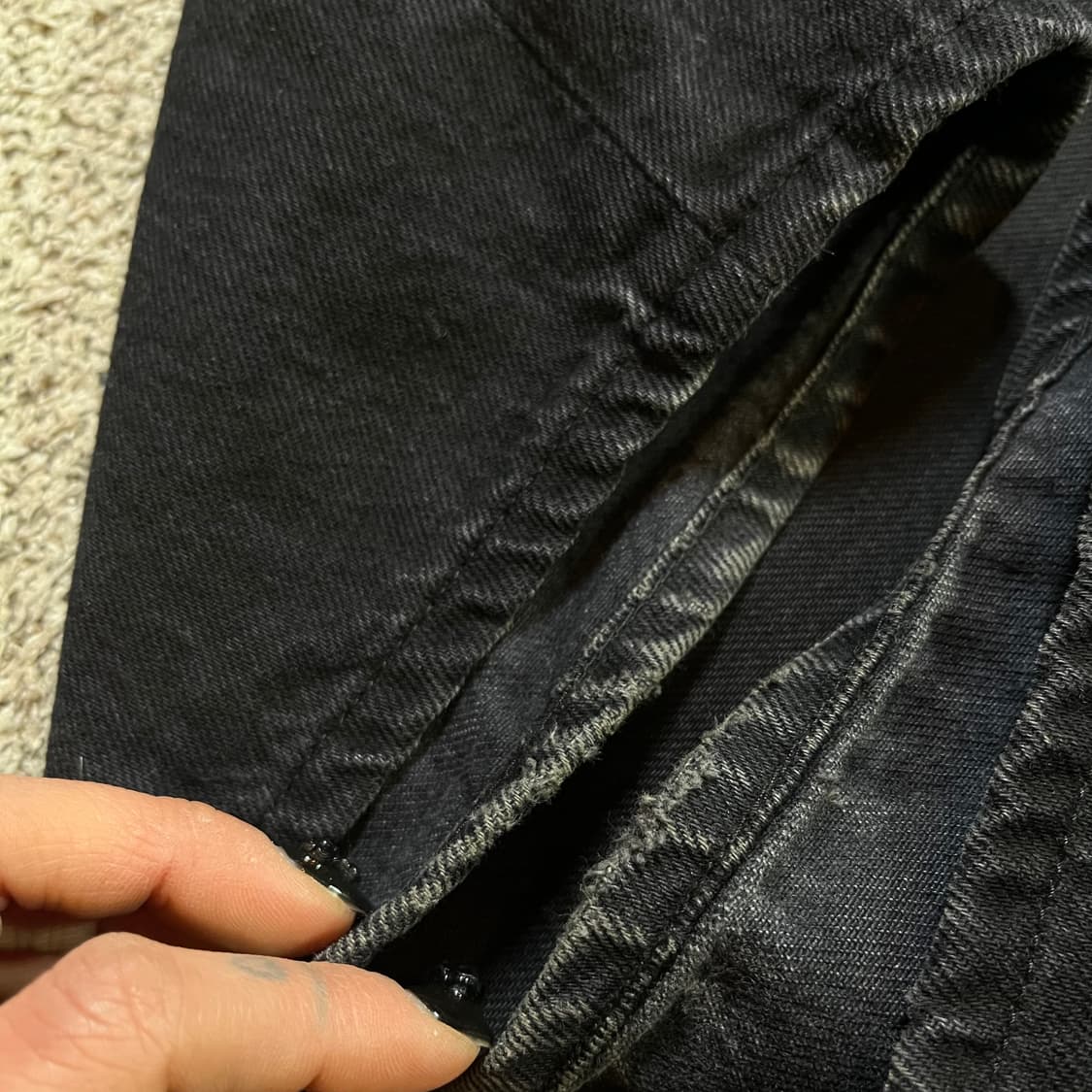 브라운야드 블랙 와이드 데님 팬츠 상품이미지6