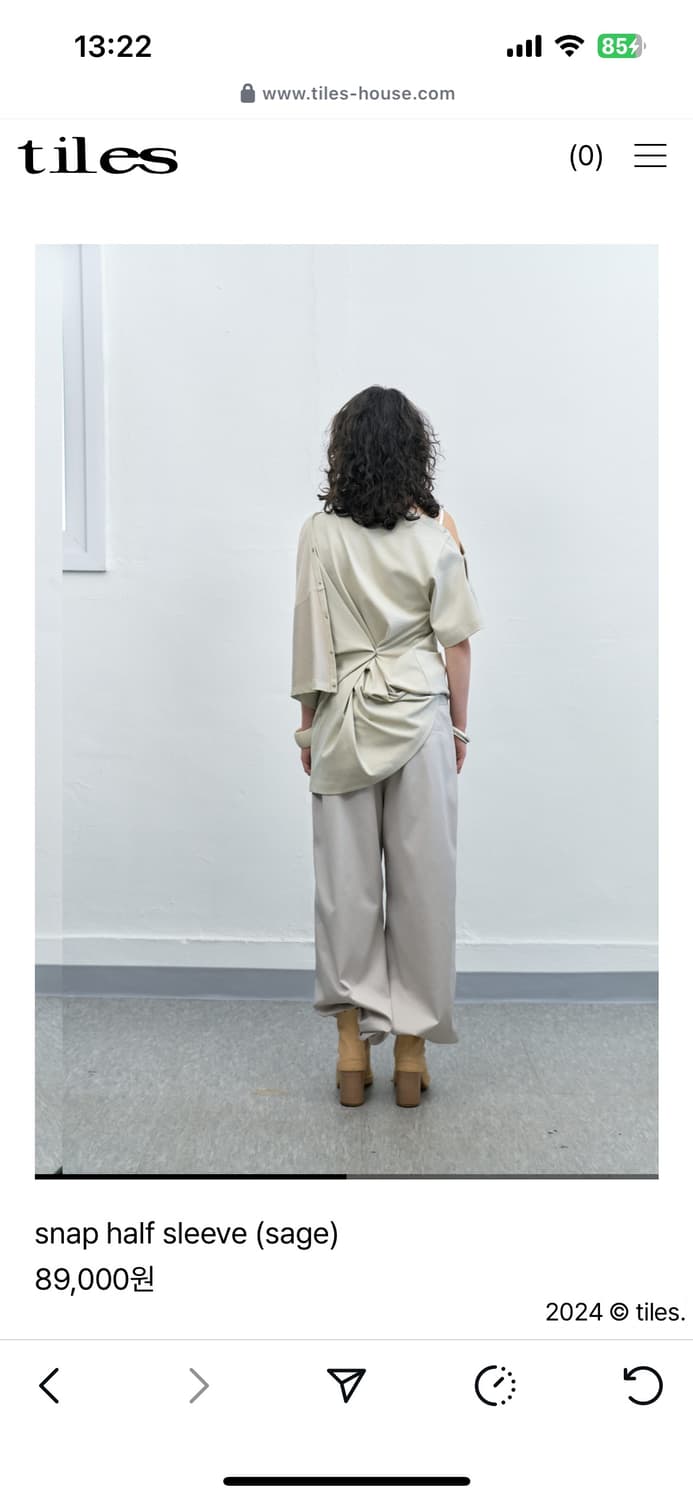 Tiles • snap half sleeve (sage)  상품이미지6