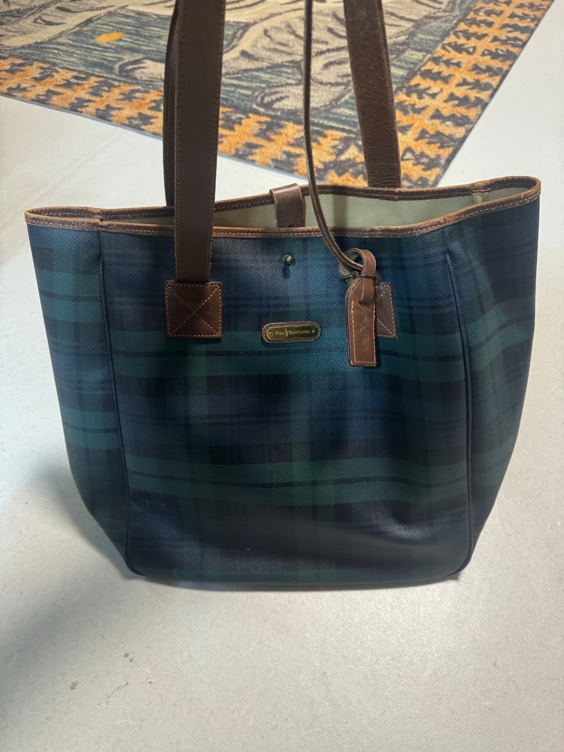 90~00s 폴로 랄프로렌 빈티지 타탄 체크 토트백 상품이미지1