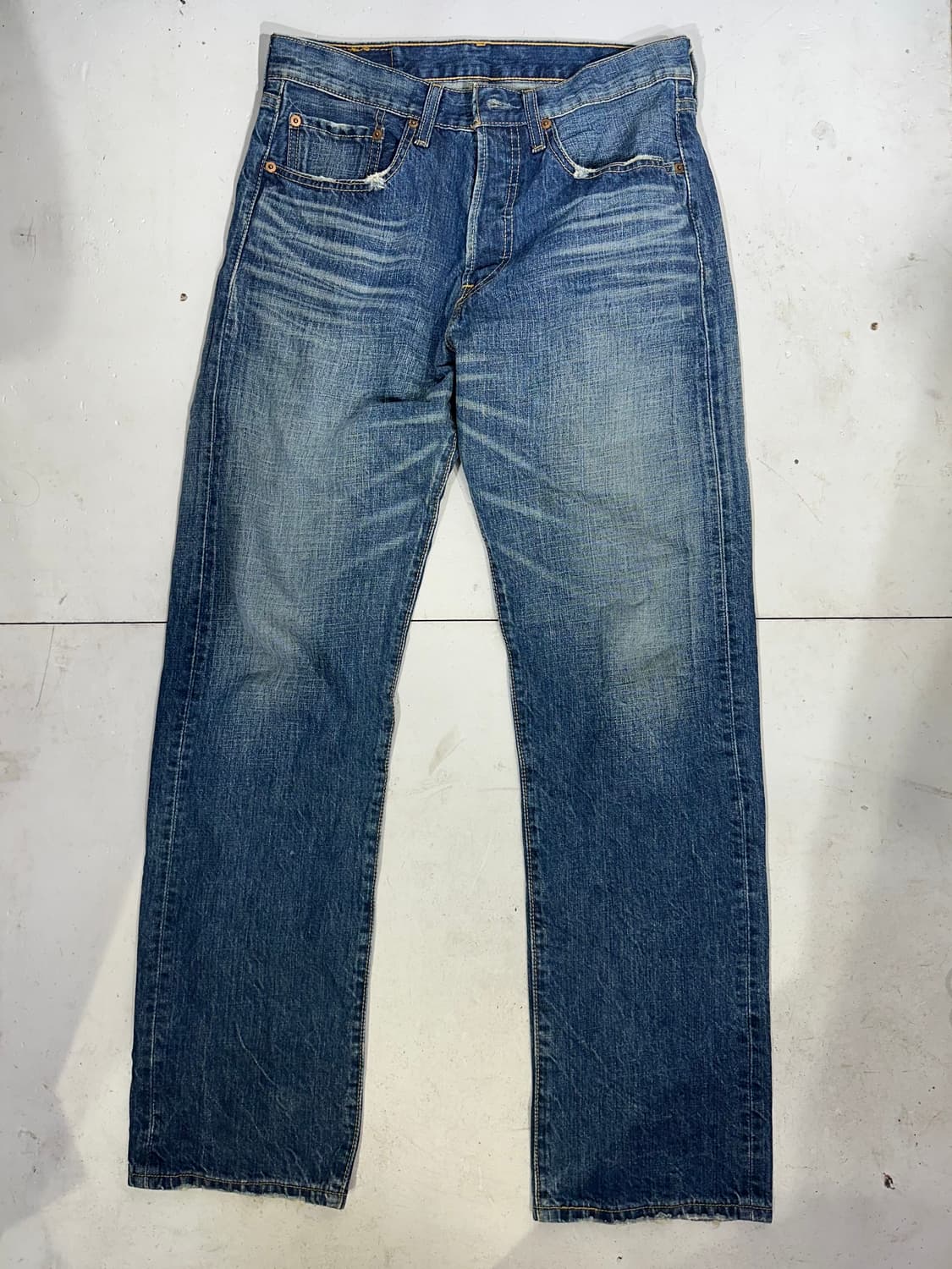 리바이스 501 중청 워싱 데님 청바지 30 상품이미지4