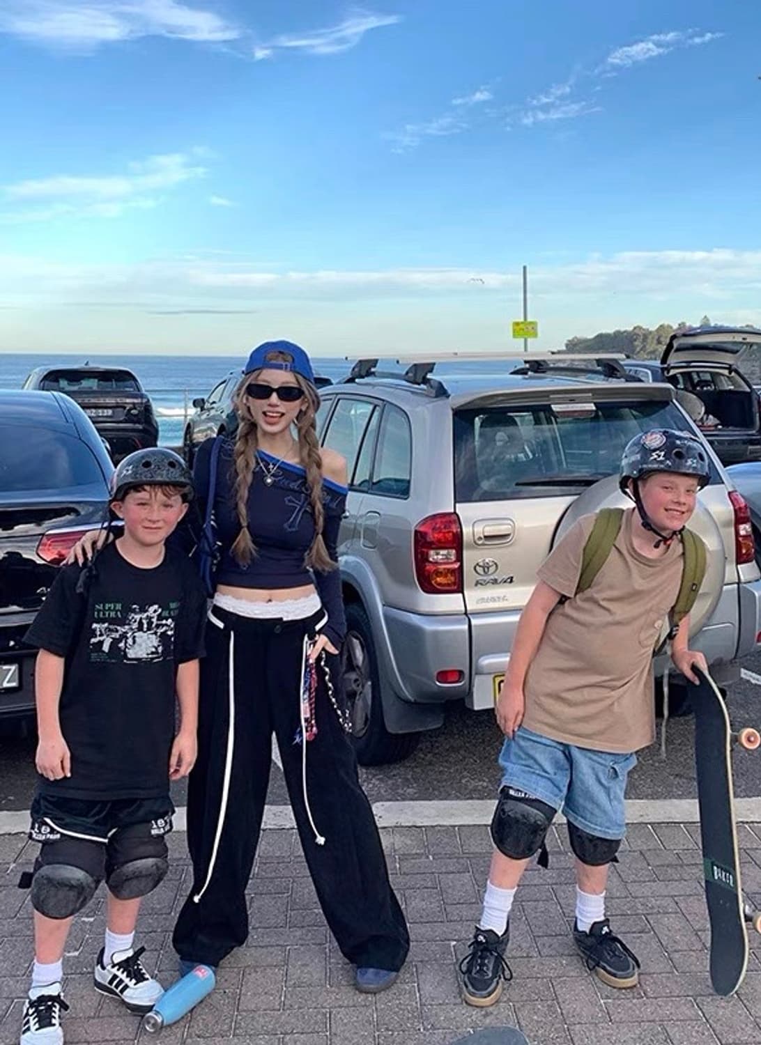 Tongiiuu 다이아몬드 프린트 오프 숄더티 상품이미지4