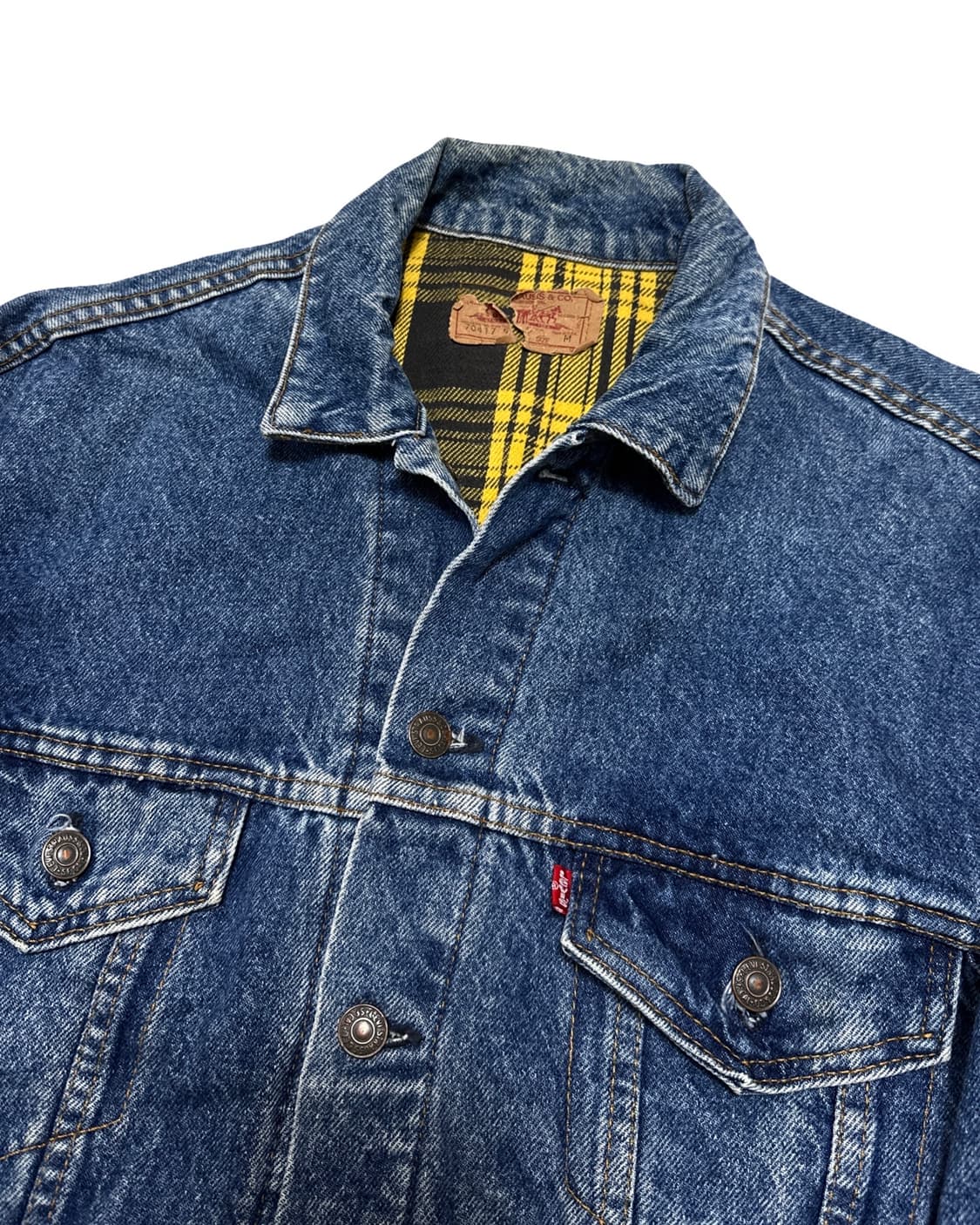 리바이스 안감 체크기모 데님 트러커 자켓 상품이미지3