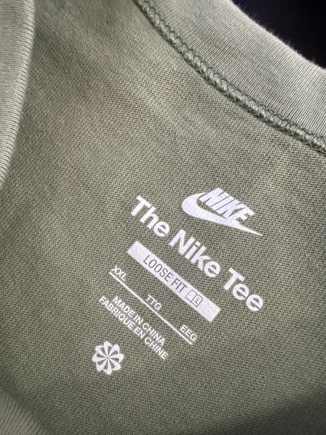 나이키 중앙 스우시 오버핏 반팔 티셔츠 2XL 카키 상품이미지3